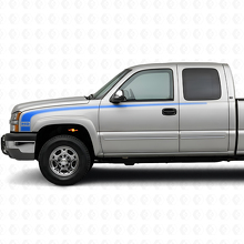 Retro-Stil Umriss Seitenstreifen Vinyl-Aufkleber-Set für Chevrolet Silverado 2003-06_2