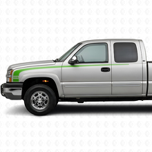 Retro-Stil Umriss Seitenstreifen Vinyl-Aufkleber-Set für Chevrolet Silverado 2003-06_3