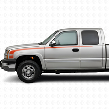 Retro-Stil Umriss Seitenstreifen Vinyl-Aufkleber-Set für Chevrolet Silverado 2003-06_4