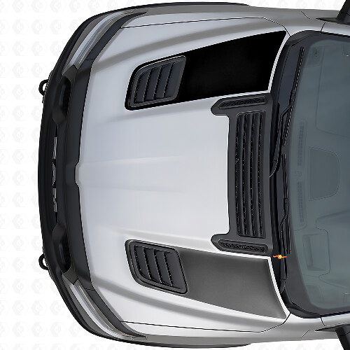 Duales Racing Motorhauben-Luftauslass-Streifen Vinylaufkleber-Set für Dodge Ram Sport 2019+