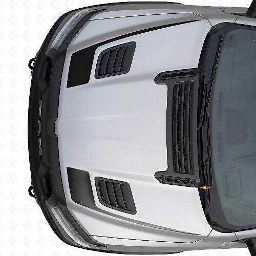 Hockeyschläger-Stil Motorhauben-Vinyl-Aufkleberset für Dodge Ram Sport 2019+_1
