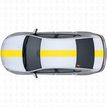 Racing-Stil Breiter Umriss Streifen Oberer Seiten Vinyl-Aufkleber Kit für Dodge Dart 2013+_5