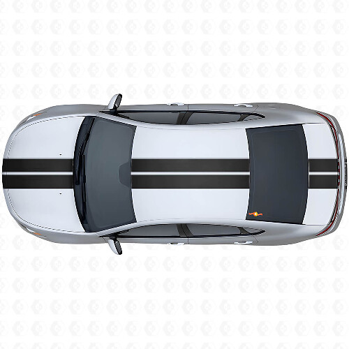 Doppellinien-Streifen Front Oben Hinten Vinyl-Aufkleber-Set für Dodge Dart 2013+