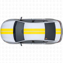 Doppellinien-Streifen Front Oben Hinten Vinyl-Aufkleber-Set für Dodge Dart 2013+_5