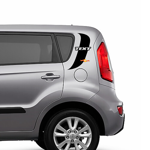 Grafikaufkleber für die seitliche hintere Säule, passend für Kia Soul 2
