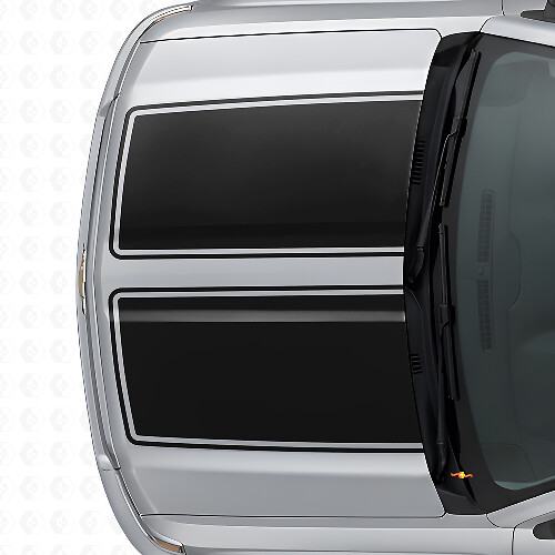 Doppelte Umrissstreifen Vinyl-Aufkleber-Kit für Motorhaube & Heckklappe für Chevrolet Silverado 2014-15