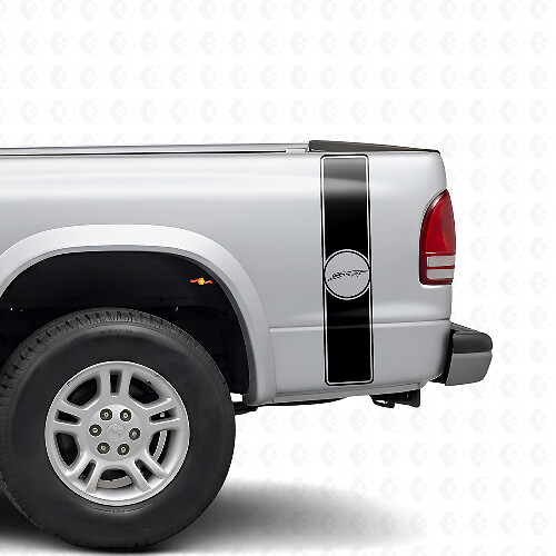 Sportliches Retro-Style Heckseiten-Streifen Vinyl Aufkleber Set für Dodge Dakota 1997+