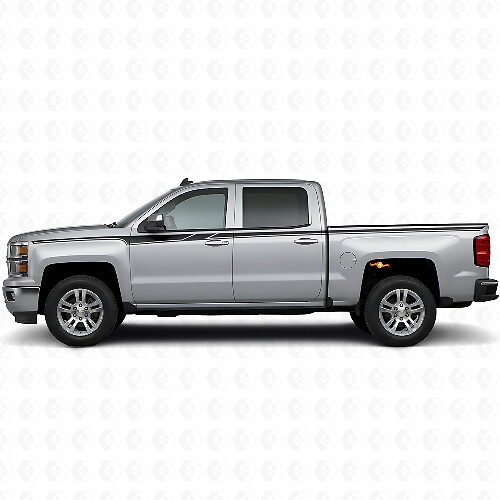 Akzent Seitenstreifen Vinyl-Aufkleber Set für Chevrolet Silverado 2014+
