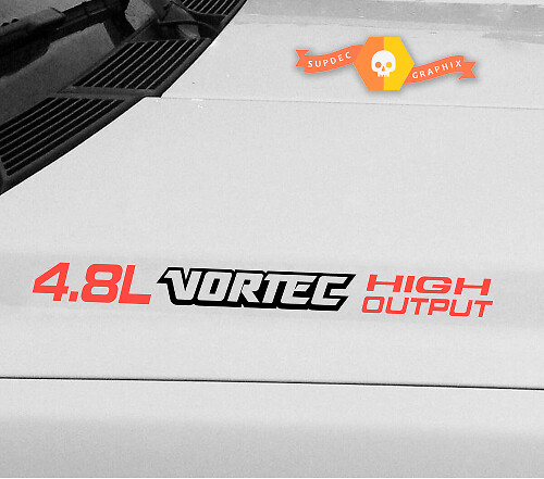 4,8L Vortec High Output dreifarbige Haubenaufkleber Aufkleber Passend für Chevrolet Silverado Colorado GMC Sierra Canyon Trucks