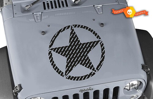 Oscar Mike 7,62 Bullet Star Hauben Vinyl-Aufkleber für Jeep Wrangler