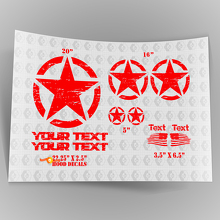Oscar Mike Style Militär Abgenutzter Stern US Aufkleber Set Motorhaubenaufkleber Decals für Jeep Wrangler 3