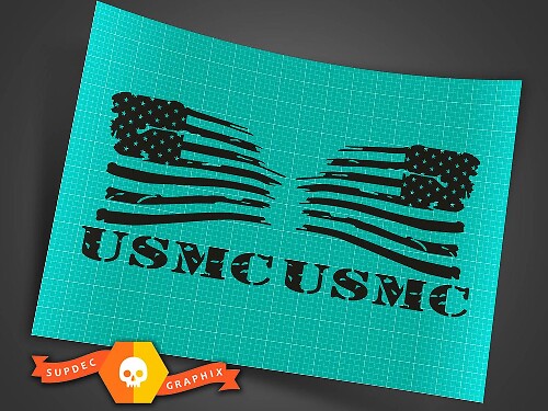 Jeep Wrangler militärisch schwarz USMC amerikanische Flagge umgekehrter Satz, der verzweifelt auflädt