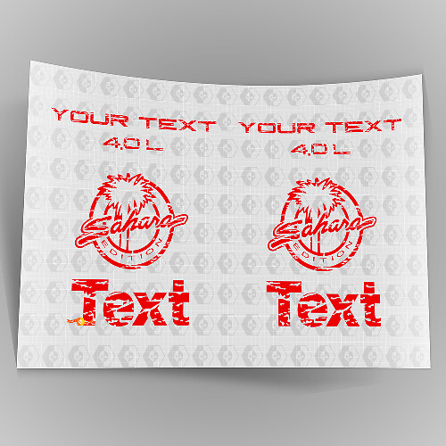 Jeep Wrangler Sahara 4.0 TJ Kotflügellogos Distressed 1997 -2006