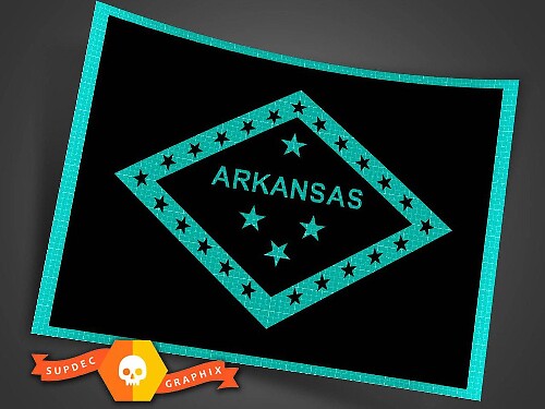 Arkansas Staatsflagge Aufkleber Decal Mehrere Farben und Größen für Jeep Wrangler 2