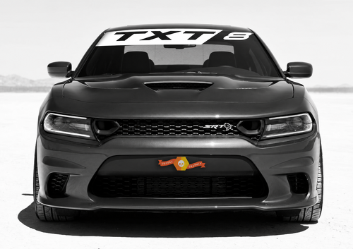 TXT8 Diagonal Banner Windschutzscheibe Vinylaufkleber für Dodge Charger Hellcat