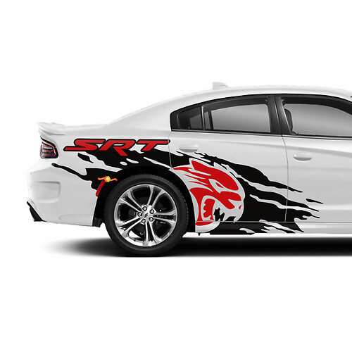 SRT Hellcat Side Heck -Viertel -Panel -Spritzaufkleber Aufkleber für Dodge Charger Graphics
