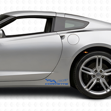 Corvette-Flaggen-Logo Rocker Panel Vinyl-Aufklebersatz für Chevy Corvette Z06 C6-7 2005-18_2
