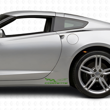 Corvette-Flaggen-Logo Rocker Panel Vinyl-Aufklebersatz für Chevy Corvette Z06 C6-7 2005-18_3
