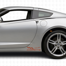 Corvette-Flaggen-Logo Rocker Panel Vinyl-Aufklebersatz für Chevy Corvette Z06 C6-7 2005-18_4