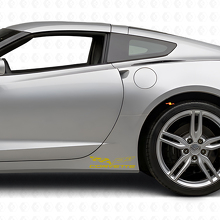 Corvette-Flaggen-Logo Rocker Panel Vinyl-Aufklebersatz für Chevy Corvette Z06 C6-7 2005-18_5