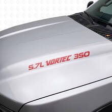 5.7L Vortec 350 Hauben-Vinylaufkleberset für Chevy 1988-99 C/K Trucks_4