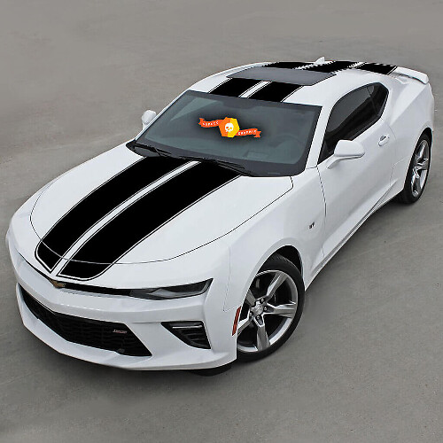 Duales Rennstreifen-Oberseiten-Vinyl-Aufkleber-Kit für Chevrolet Camaro 2016-18