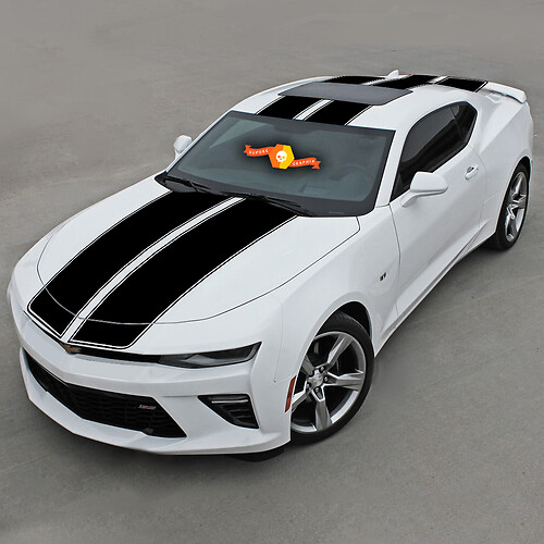 Chevrolet Camaro 2016–2018, obere Doppelstreifen mit Nadelstreifen
