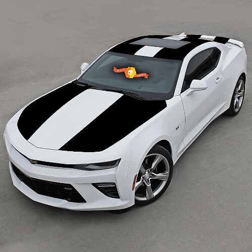 CHEVROLET CAMARO 2016–2018 OVER THE TOP VINYL STREIFEN HAUBE, DACH UND HINTEN
