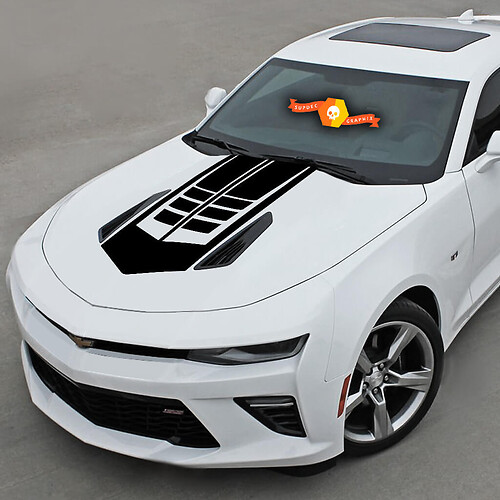 Techno Style Streifen Motorhauben Vinyl Aufkleber für Chevrolet Camaro 2016-2018
