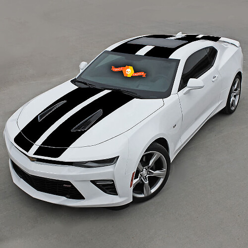 Doppelstreifen Motorhaube Dach Kofferraum Vinylaufkleber für Chevrolet Camaro SS 2016-2018