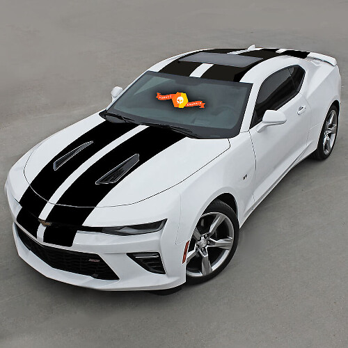 Doppel-Rennstreifen Komplettsatz Vinylaufkleber für Chevrolet Camaro SS 2016-2018