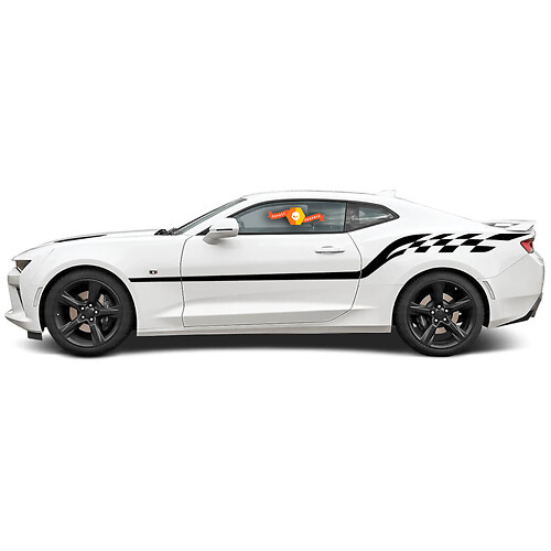 Chevrolet Camaro 2010–2020 Seitenstreifen im Karo-Stil
