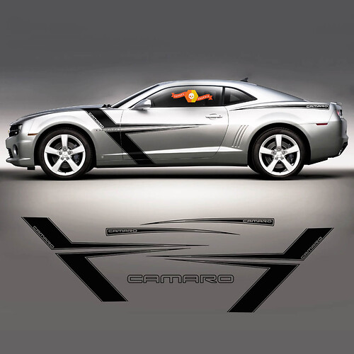 Chevrolet Camaro 2010–2024 T – Streifen-Seitengrafik-Aufkleber-Aufkleber-Set
