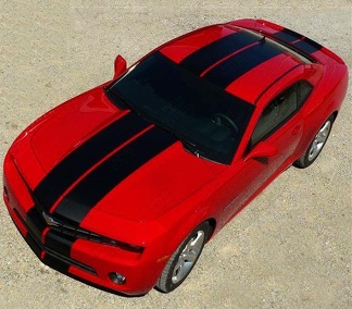 Pace Style Twin Rally Stripe Kit — Vinylaufkleber (Motorhaube, Dach, Kofferraum, hintere Stoßstange, vordere Stoßstange) für Chevrolet Camaro 2010-2015_1