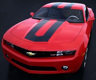 SEMA Style Outlined Center Stripe Kit — Vinylaufkleber (Motorhaube, Dach, Kofferraum) für Chevrolet Camaro 2010-2015