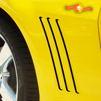 Chevrolet Camaro 2010–2015 Gill Vent Insert Overlay Side Vinyl Stripes
