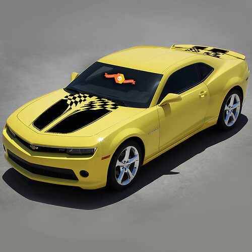 Schachbrett-Flaggen-Rennstreifen Motorhaube Kofferraum Vinyl-Aufkleber für Chevrolet Camaro 2010-2015