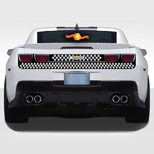 Chevrolet Camaro 2010–2013 Heckschürze, karierte Vinylstreifen
