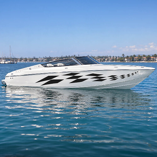 Wild Boat Checkers Kit Vinyl-Aufkleber mit karierten Grafiken