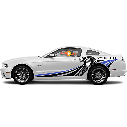 Ford Mustang 2010-2020 Cobra Style Mehrfarbige Seitenstreifen Vinyl Aufkleber Aufkleber
