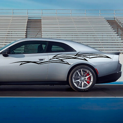 Abstrakter Tribal-Streifen Seiten Vinyl-Aufkleber für Dodge Charger Electric_1