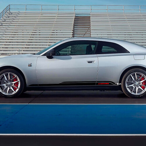 Seitliche Schwellerleisten-Streifen-Aufkleber 2 für Dodge Charger Electric