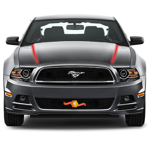 Duale dünne Kontur-Streifen Motorhauben-Vinylaufkleber-Set für Musclecar Musclecarmodell 2013-2014