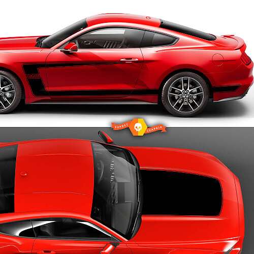 Boss 302 Motorhauben- und Seitenstreifen Vinyl-Dekor Kit für Musclecar Musclecarmodel 2015-24