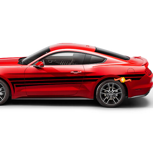 Ford Mustang 2005–2024 Seitentüren, dreifache Streifen, Akzentaufkleber
