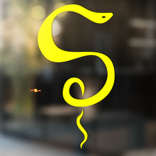 Geschwungene Schlangen-Silhouette Minimalistischer Stil Universeller Vinylaufkleber_3