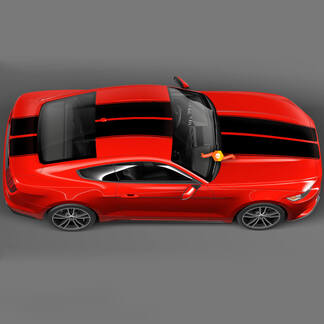 Doppelstreifen über der Oberseite des Ford Mustang 2005–2024 Aufkleberaufklebers
