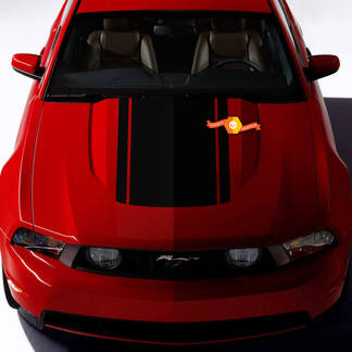 Motorhauben-Akzentaufkleber für Ford Mustang 2005–2024. Dreifache Streifen 2
