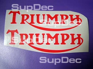 TRIUMPH Motorräder 2 Vinyl-Aufkleber mit rot-weißem Logo