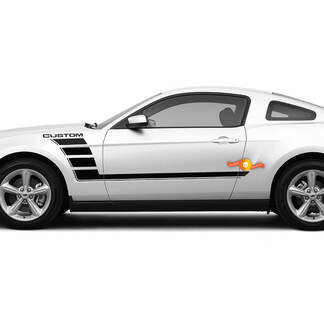 Kundenspezifische Kotflügelaufkleber mit Seitenblitzstreifen für Ford Mustang 2005–2024
